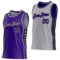 Custom Reversible Purple Black-Gray Double Side Star Sublimation Basketball Suit Jersey