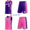 Custom Reversible Purple White-Pink Double Side Star Sublimation Basketball Suit Jersey