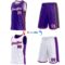 Custom Reversible Purple Pink White-Black Double Side Star Sublimation Basketball Suit Jersey