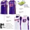 Custom Reversible Purple Pink White-Black Double Side Star Sublimation Basketball Suit Jersey