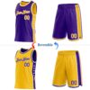 Custom Reversible Purple Gold-White Double Side Star Sublimation Basketball Suit Jersey