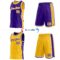Custom Reversible Purple Gold-White Double Side Star Sublimation Basketball Suit Jersey