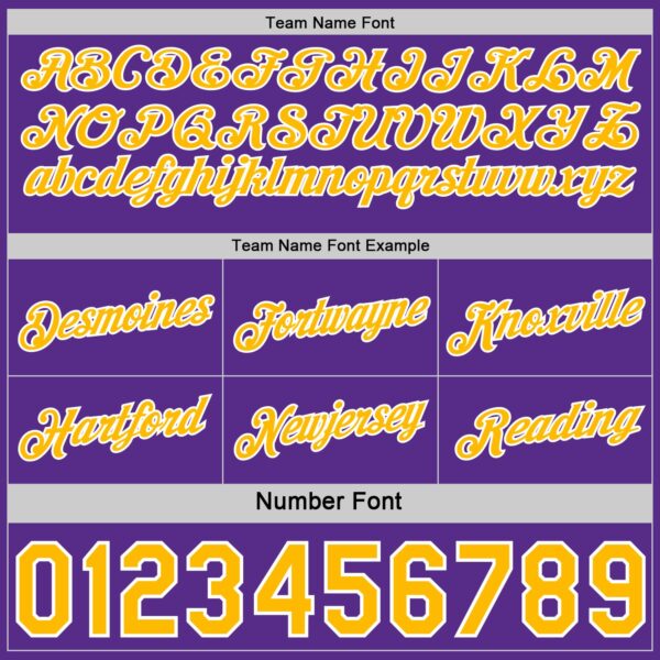 Custom Reversible Purple Gold-White Double Side Star Sublimation Basketball Suit Jersey