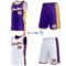 Custom Reversible Purple White-Gold Double Side Star Sublimation Basketball Suit Jersey