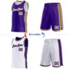 Custom Reversible Purple White-Old Gold Double Side Star Sublimation Basketball Suit Jersey