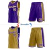Custom Reversible Purple Old Gold-White Double Side Star Sublimation Basketball Suit Jersey