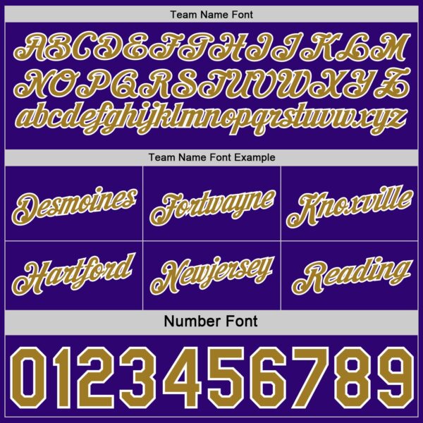 Custom Reversible Purple Old Gold-White Double Side Star Sublimation Basketball Suit Jersey