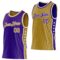 Custom Reversible Purple Old Gold-White Double Side Star Sublimation Basketball Suit Jersey