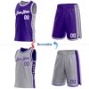Custom Reversible Purple White-Gray Double Side Star Sublimation Basketball Suit Jersey