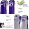 Custom Reversible Purple White-Gray Double Side Star Sublimation Basketball Suit Jersey