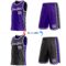 Custom Reversible Purple White-Black Double Side Star Sublimation Basketball Suit Jersey