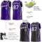 Custom Reversible Purple White-Black Double Side Star Sublimation Basketball Suit Jersey