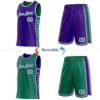 Custom Reversible Purple White-Kelly Green Double Side Star Sublimation Basketball Suit Jersey