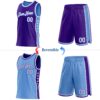 Custom Reversible Purple White-Lakes Blue Double Side Star Sublimation Basketball Suit Jersey