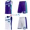 Custom Reversible Purple White-Teal Double Side Star Sublimation Basketball Suit Jersey