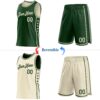 Custom Reversible Green Cream Double Side Star Sublimation Basketball Suit Jersey