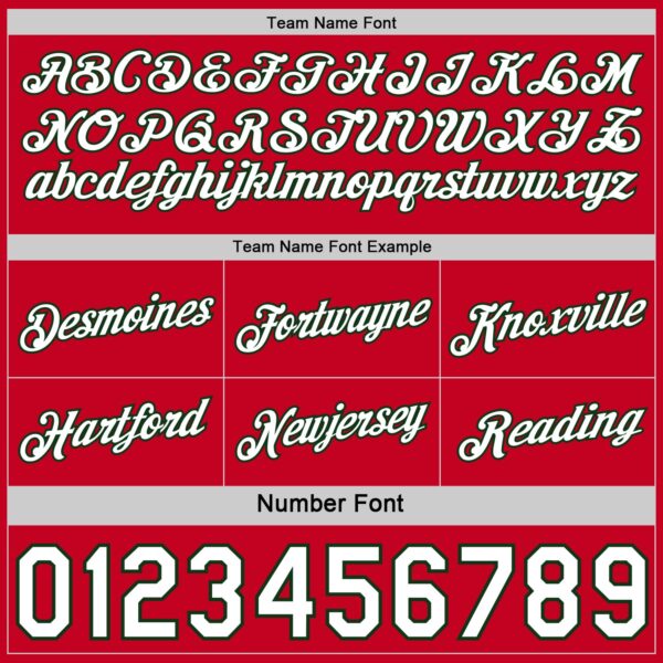 Custom Reversible Green White-Red Double Side Star Sublimation Basketball Suit Jersey