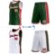 Custom Reversible Green Cream-Red Double Side Star Sublimation Basketball Suit Jersey