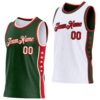 Custom Reversible Green Cream-Red Double Side Star Sublimation Basketball Suit Jersey