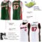 Custom Reversible Green Cream-Red Double Side Star Sublimation Basketball Suit Jersey