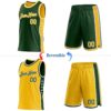 Custom Reversible Green Gold-White Double Side Star Sublimation Basketball Suit Jersey