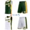 Custom Reversible Green White-Gold Double Side Star Sublimation Basketball Suit Jersey