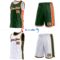 Custom Reversible Green Orange-White Double Side Star Sublimation Basketball Suit Jersey