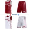 Custom Reversible Crimson White Double Side Star Sublimation Basketball Suit Jersey