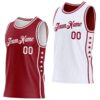 Custom Reversible Crimson White Double Side Star Sublimation Basketball Suit Jersey