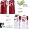 Custom Reversible Crimson White Double Side Star Sublimation Basketball Suit Jersey