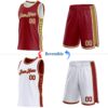 Custom Reversible Crimson Old Gold-White Double Side Star Sublimation Basketball Suit Jersey