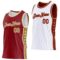 Custom Reversible Crimson Old Gold-White Double Side Star Sublimation Basketball Suit Jersey