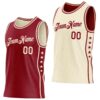 Custom Reversible Crimson Cream Double Side Star Sublimation Basketball Suit Jersey