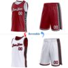 Custom Reversible Crimson White-Black Double Side Star Sublimation Basketball Suit Jersey