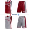 Custom Reversible Crimson Gray-White Double Side Star Sublimation Basketball Suit Jersey
