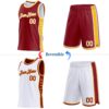 Custom Reversible Crimson White-Gold Double Side Star Sublimation Basketball Suit Jersey