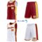 Custom Reversible Crimson White-Gold Double Side Star Sublimation Basketball Suit Jersey