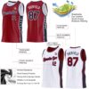Custom Reversible Crimson Navy-White Double Side Star Sublimation Basketball Suit Jersey
