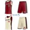 Custom Reversible Crimson Black-Cream Double Side Star Sublimation Basketball Suit Jersey
