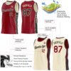 Custom Reversible Crimson Black-Cream Double Side Star Sublimation Basketball Suit Jersey