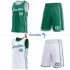 Custom Reversible Kelly Green White Double Side Star Sublimation Basketball Suit Jersey