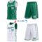 Custom Reversible Kelly Green White Double Side Star Sublimation Basketball Suit Jersey