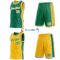 Custom Reversible Kelly Green White-Gold Double Side Star Sublimation Basketball Suit Jersey