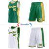 Custom Reversible Kelly Green Gold-White Double Side Star Sublimation Basketball Suit Jersey