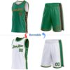 Custom Reversible Kelly Green Black-Old Gold Double Side Star Sublimation Basketball Suit Jersey