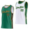 Custom Reversible Kelly Green Black-Old Gold Double Side Star Sublimation Basketball Suit Jersey