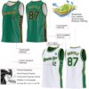 Custom Reversible Kelly Green Black-Old Gold Double Side Star Sublimation Basketball Suit Jersey