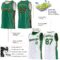 Custom Reversible Kelly Green Black-Old Gold Double Side Star Sublimation Basketball Suit Jersey