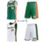 Custom Reversible Kelly Green White-Orange Double Side Star Sublimation Basketball Suit Jersey