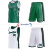 Custom Reversible Kelly Green Black-White Double Side Star Sublimation Basketball Suit Jersey